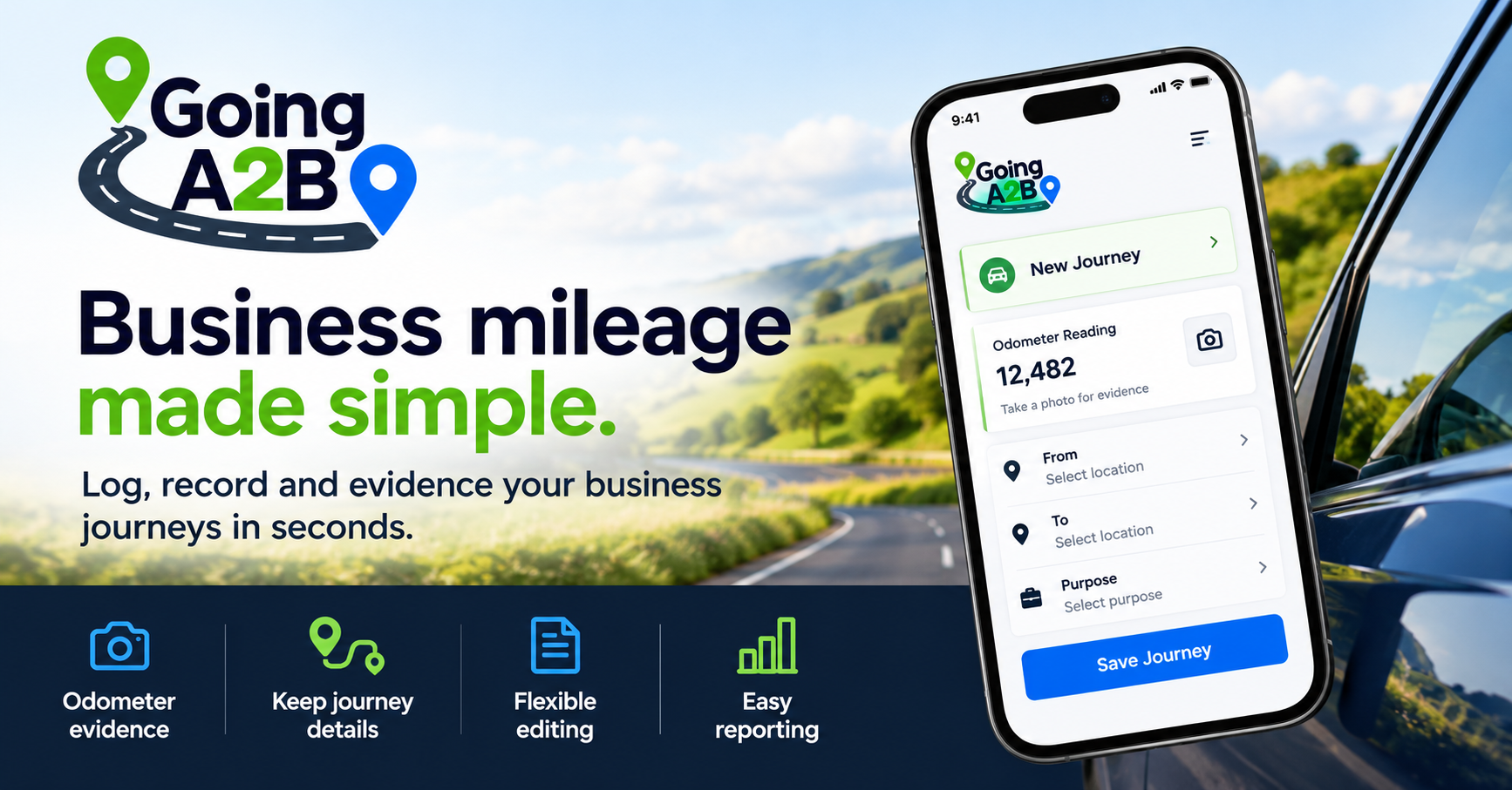 Going A2B - UK Business Mileage Tracker screenshot